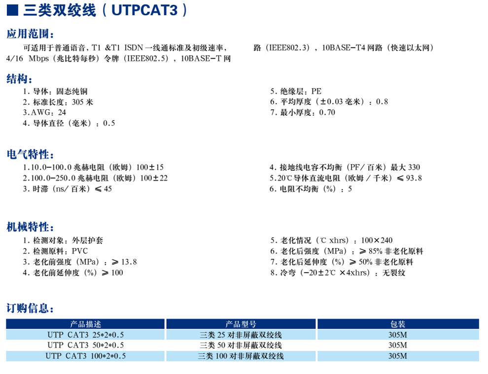 三类双绞线(UTPCAT3)(图1)