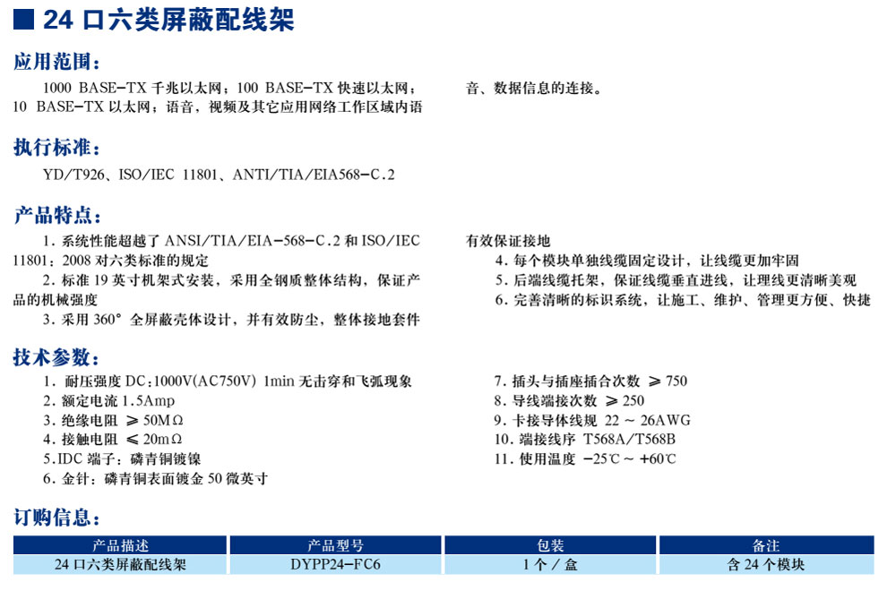 24口六类屏蔽配线架(图1)