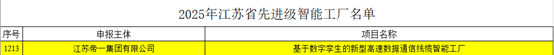 江苏帝一集团：智能制造与数字化转型再传捷报，连获江苏省先进级智能工厂、江苏省智能制造车间和五星级上云企业认定(图2)